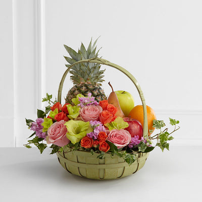 Rest in Peace Fruit & Flowers Basket